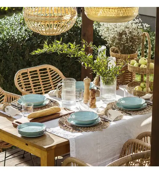 CHODZIEŻ CITY CT05 ŻYWIOŁY Serwis obiadowy 18 el / 6 osób / SPOKÓJ OCEANU / porcelana