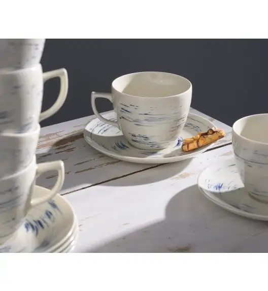 WYPRZEDAŻ! CHODZIEŻ CITY CT22 BORÓWKOWY KREM Serwis kawowy 12 el / 6 osób / porcelana