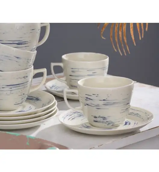 WYPRZEDAŻ! CHODZIEŻ CITY CT22 BORÓWKOWY KREM Serwis kawowy 12 el / 6 osób / porcelana