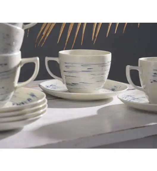 WYPRZEDAŻ! CHODZIEŻ CITY CT22 BORÓWKOWY KREM Serwis kawowy 12 el / 6 osób / porcelana