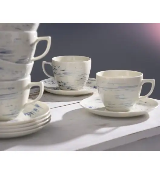 WYPRZEDAŻ! CHODZIEŻ CITY CT22 BORÓWKOWY KREM Serwis kawowy 12 el / 6 osób / porcelana