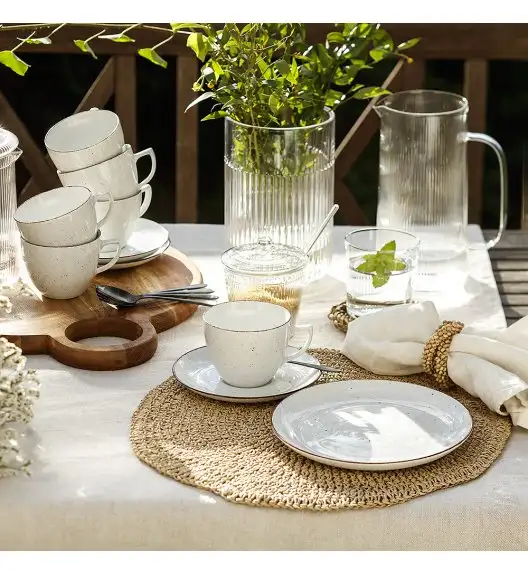 CHODZIEŻ CITY CT02 ŻYWIOŁY Serwis kawowy 12 el / 6 osób / PUSTYNNY PIASEK / porcelana