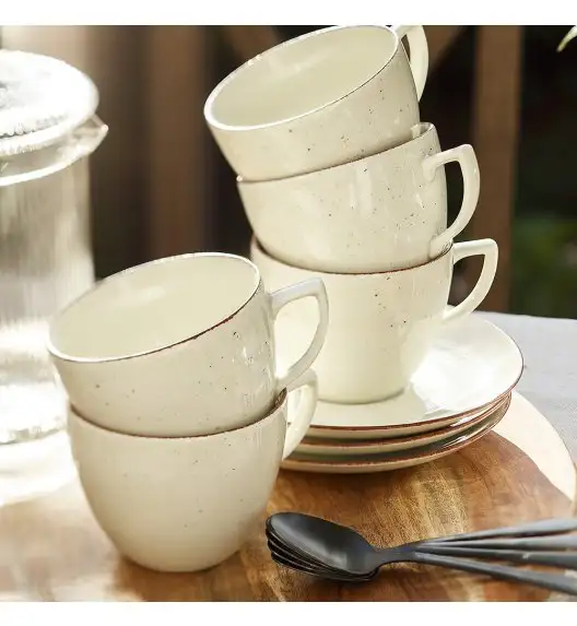 CHODZIEŻ CITY CT02 ŻYWIOŁY Serwis kawowy 12 el / 6 osób / PUSTYNNY PIASEK / porcelana