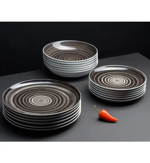 CHODZIEŻ CITY CT31 CZARNY PIEPRZ Serwis obiadowy 18 el / 6 osób / porcelana