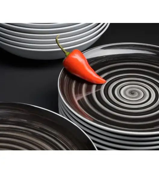 CHODZIEŻ CITY CT31 CZARNY PIEPRZ Serwis obiadowy 18 el / 6 osób / porcelana