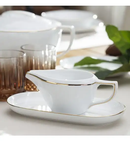 CHODZIEŻ CITY B326 ZŁOTY Serwis obiadowy 44 el / 12 osób / porcelana