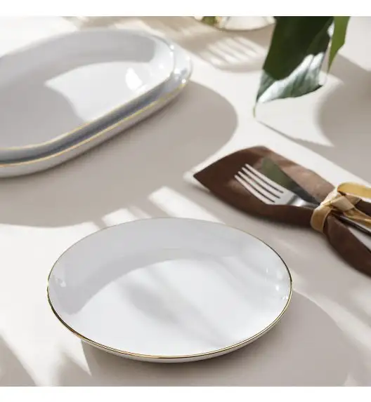 CHODZIEŻ CITY B326 ZŁOTY Serwis obiadowy 44 el / 12 osób / porcelana