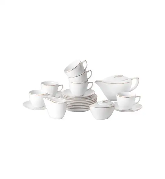 CHODZIEŻ CITY B326 ZŁOTE Serwis kawowy 39 el / 12 osób / porcelana