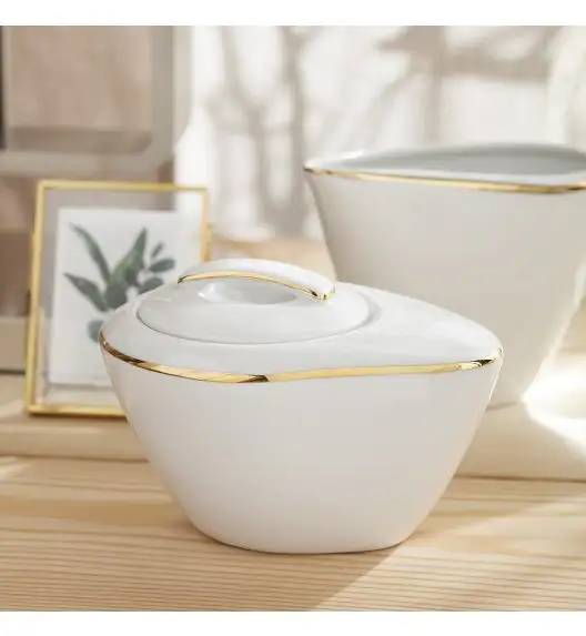 CHODZIEŻ CITY B326 ZŁOTE Serwis kawowy 39 el / 12 osób / porcelana