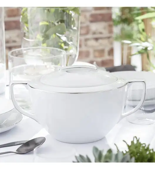 CHODZIEŻ CITY B325 PLATYNOWE Waza z pokrywką 2,5 l / porcelana