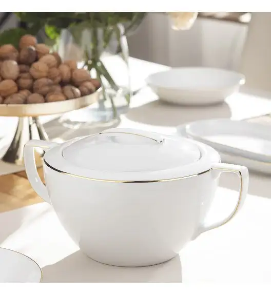 CHODZIEŻ CITY B326 ZŁOTE Waza z pokrywką 2,5 l / porcelana