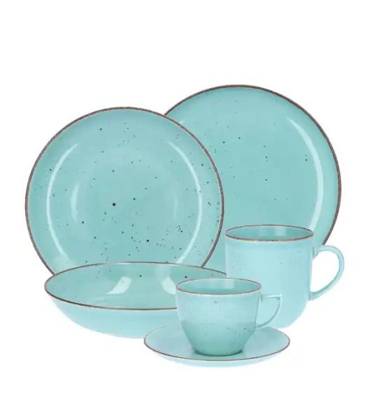 CHODZIEŻ CITY CT05 ŻYWIOŁY Serwis obiadowo-kawowy 36 el / 6 osób / SPOKÓJ OCEANU / porcelana