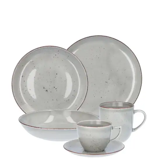 CHODZIEŻ CITY CT01 ŻYWIOŁY Serwis obiadowo-kawowy 72 el / 12 osób / WULKANICZNA ZIEMIA / porcelana