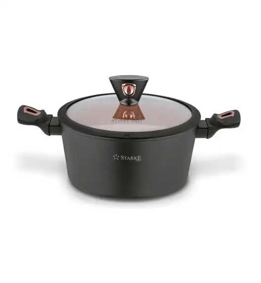 STARKE PRO DARK COPPER Zestaw garnków 10 el z pokrywkami / Nieprzywierająca powłoka MARBLE PLUS / indukcja