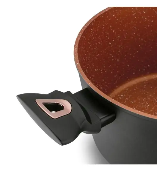 STARKE PRO DARK COPPER Zestaw garnków 10 el z pokrywkami / Nieprzywierająca powłoka MARBLE PLUS / indukcja
