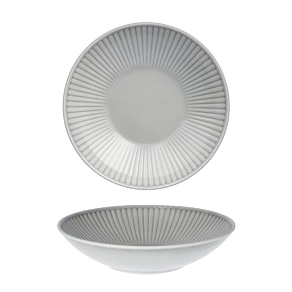 CHODZIEŻ DALIA GL06 GRACJA Talerz głęboki 21,5 cm / szary / porcelana