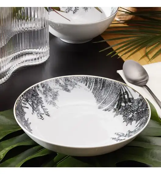 CHODZIEŻ CITY G316 NATURA Talerz głęboki obiadowy 21 cm / porcelana