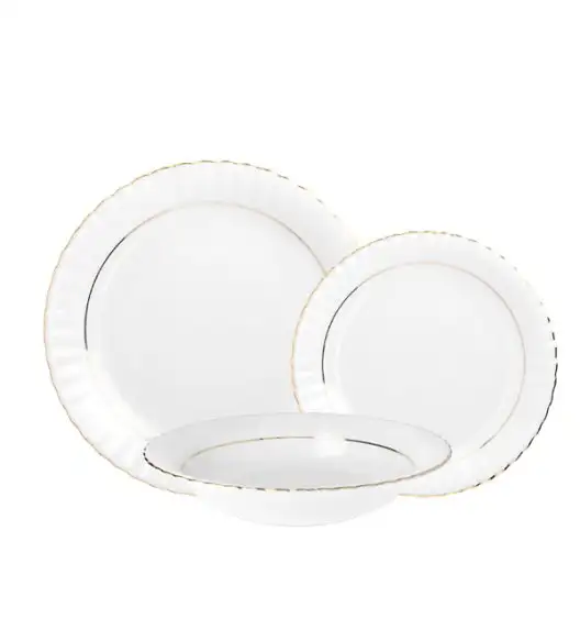 CHODZIEŻ IWONA B014 ZŁOTA LINIA Zestaw obiadowy 18 el / 6 osób / porcelana