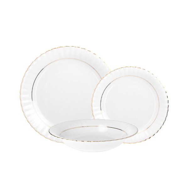 CHODZIEŻ IWONA B014 ZŁOTA LINIA Zestaw obiadowy 18 el / 6 osób / porcelana
