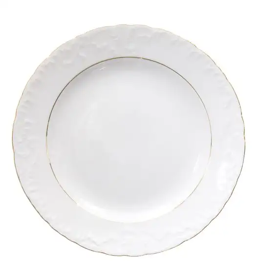 ĆMIELÓW ROCOCO 3604 ZŁOTA LINIA Zestaw obiadowy 18 el / 6 osób / porcelana