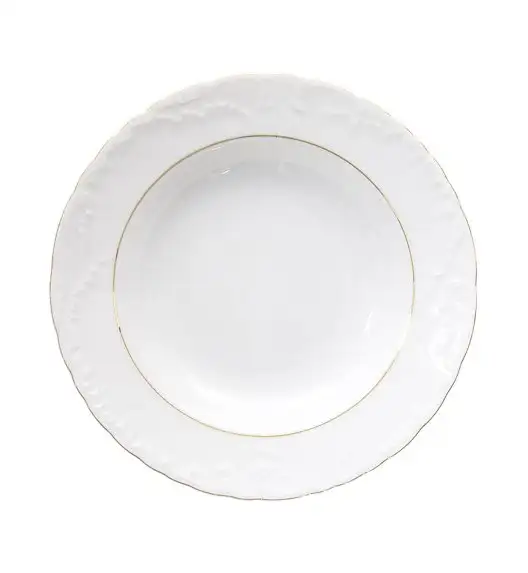 ĆMIELÓW ROCOCO 3604 ZŁOTA LINIA Zestaw obiadowy 18 el / 6 osób / porcelana