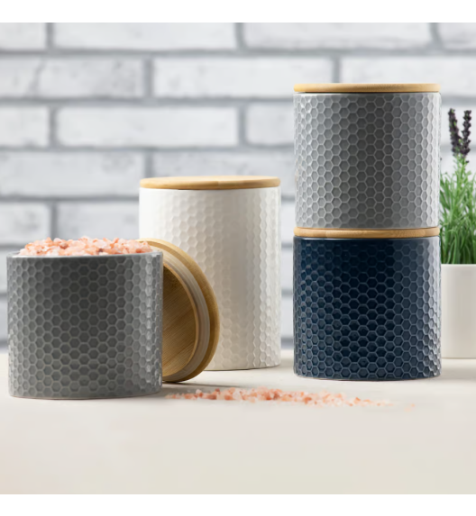 AMBITION TUVO Pojemnik kuchenny z bambusową pokrywką 1.1 l / czarny / dolomit