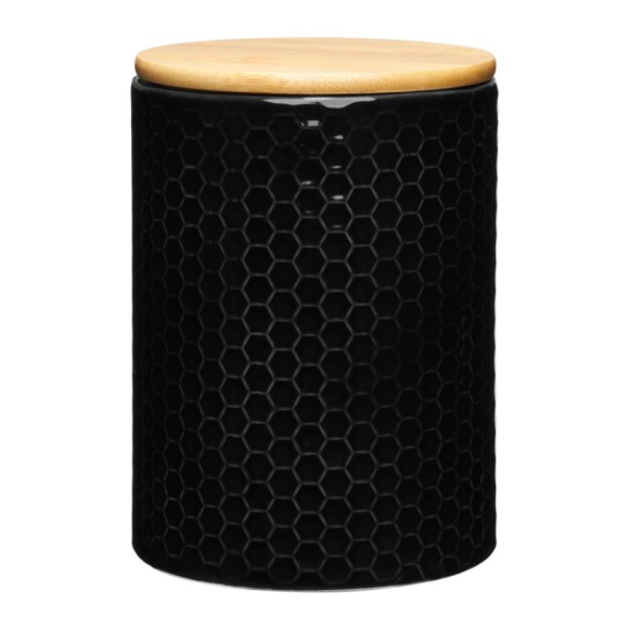 AMBITION TUVO Pojemnik kuchenny z bambusową pokrywką 1.1 l / czarny / dolomit