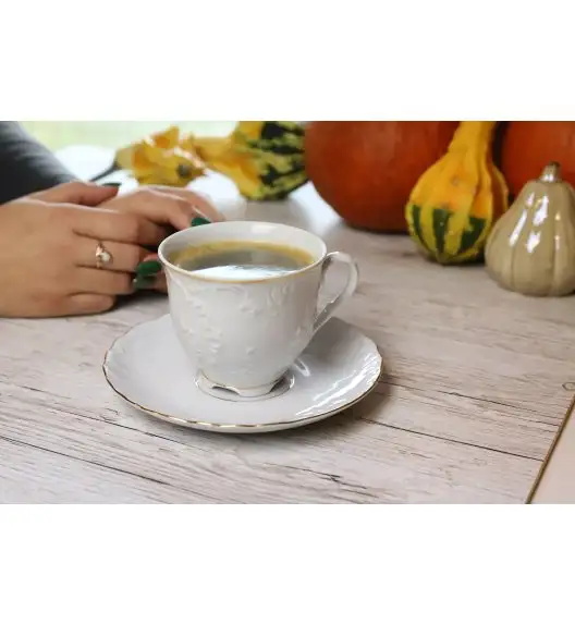 ĆMIELÓW ROCOCO 3604 ZŁOTA LINIA Zestaw kawowy 12 el / 6 osób / porcelana