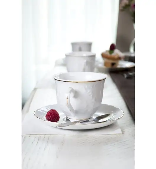 ĆMIELÓW ROCOCO 3604 ZŁOTA LINIA Zestaw kawowy 12 el / 6 osób / porcelana