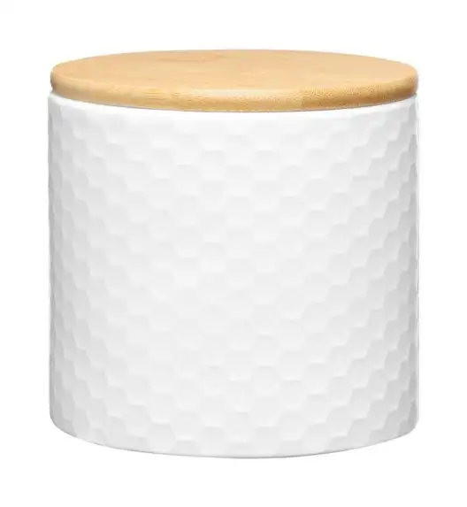 AMBITION TUVO Pojemnik kuchenny z bambusową pokrywką 670 ml / biały / dolomit