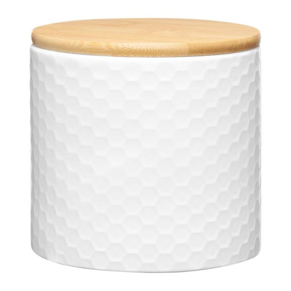 AMBITION TUVO Pojemnik kuchenny z bambusową pokrywką 670 ml / biały / dolomit
