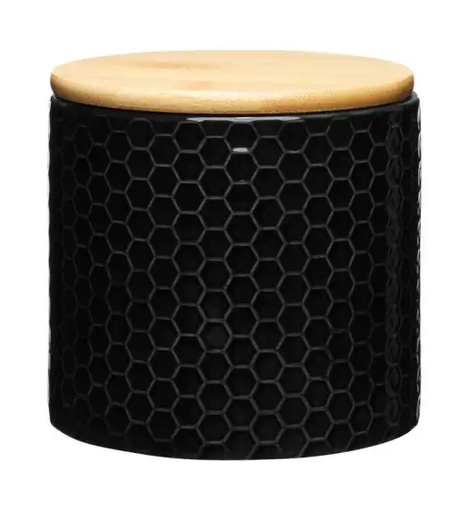 AMBITION TUVO Pojemnik kuchenny z bambusową pokrywką 670 ml / czarny / dolomit