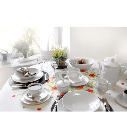 ĆMIELÓW SOFIA 0001 BIAŁA Zestaw obiadowy 18 el / 6 osób / porcelana