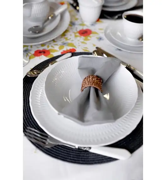 ĆMIELÓW SOFIA 0001 BIAŁA Zestaw obiadowy 18 el / 6 osób / porcelana