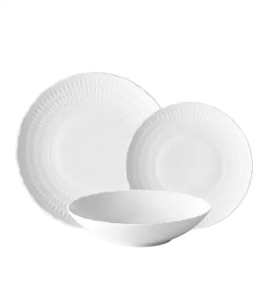 ĆMIELÓW SOFIA 0001 BIAŁA Zestaw obiadowy 18 el / 6 osób / porcelana
