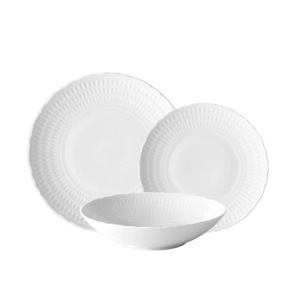 ĆMIELÓW SOFIA 0001 BIAŁA Zestaw obiadowy 18 el / 6 osób / porcelana