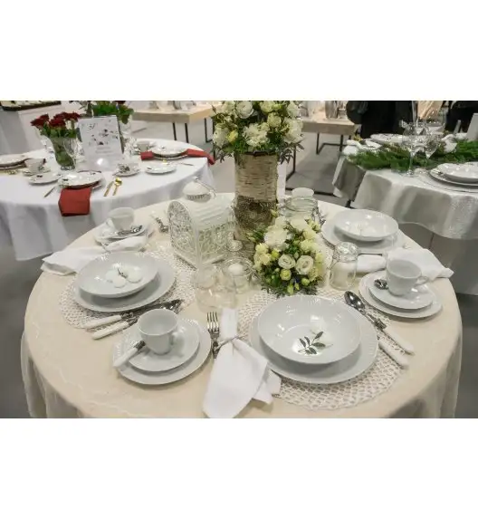 ĆMIELÓW SOFIA 0001 BIAŁA Zestaw obiadowy 18 el / 6 osób / porcelana
