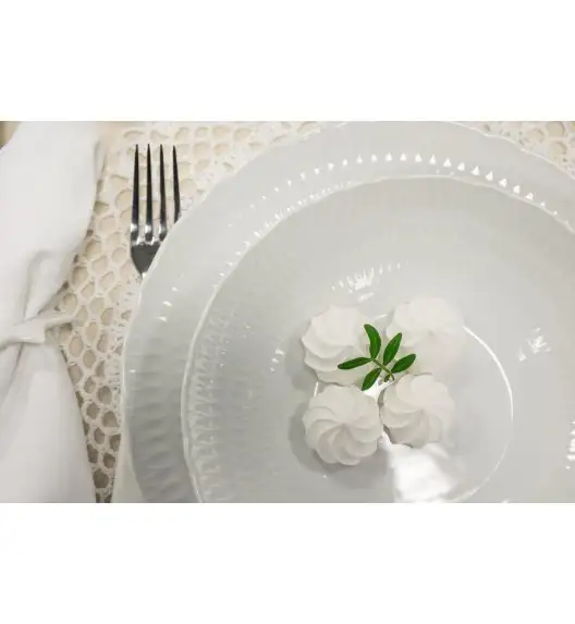 ĆMIELÓW SOFIA 0001 BIAŁA Zestaw obiadowy 18 el / 6 osób / porcelana