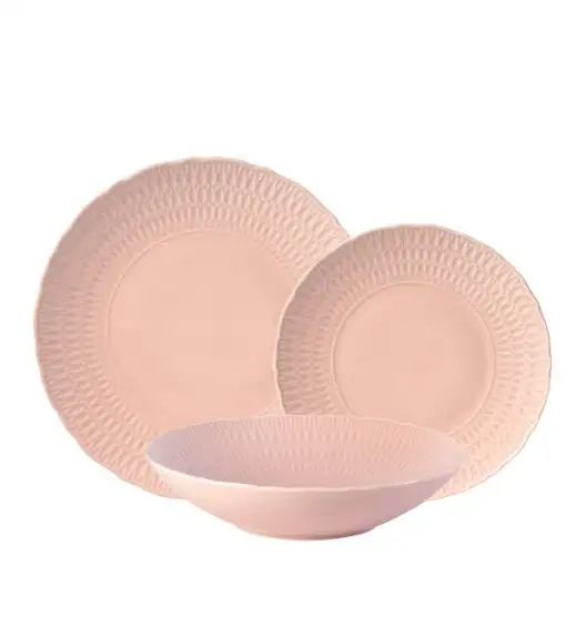ĆMIELÓW SOFIA LB07 RÓŻANA Zestaw obiadowy 18 el / 6 osób / porcelana