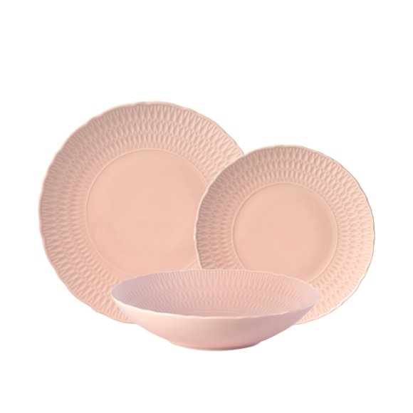 ĆMIELÓW SOFIA LB07 RÓŻANA Zestaw obiadowy 18 el / 6 osób / porcelana