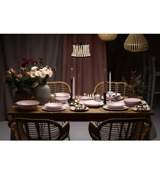 ĆMIELÓW SOFIA LB07 RÓŻANA Zestaw obiadowy 18 el / 6 osób / porcelana