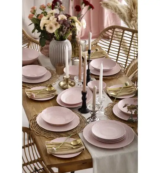 ĆMIELÓW SOFIA LB07 RÓŻANA Zestaw obiadowy 18 el / 6 osób / porcelana