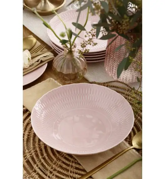 ĆMIELÓW SOFIA LB07 RÓŻANA Zestaw obiadowy 18 el / 6 osób / porcelana