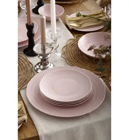 ĆMIELÓW SOFIA LB07 RÓŻANA Zestaw obiadowy 18 el / 6 osób / porcelana