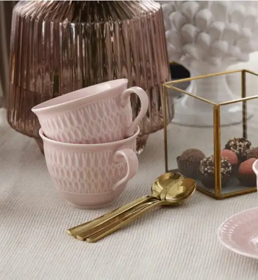 ĆMIELÓW SOFIA LB07 RÓŻANA Zestaw kawowy 12 el dla 6 osób / porcelana