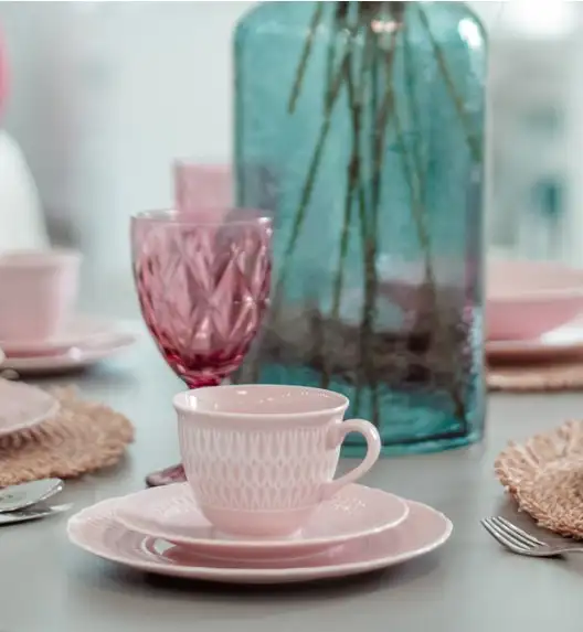 ĆMIELÓW SOFIA LB07 RÓŻANA Zestaw kawowy 24 el dla 12 osób / porcelana