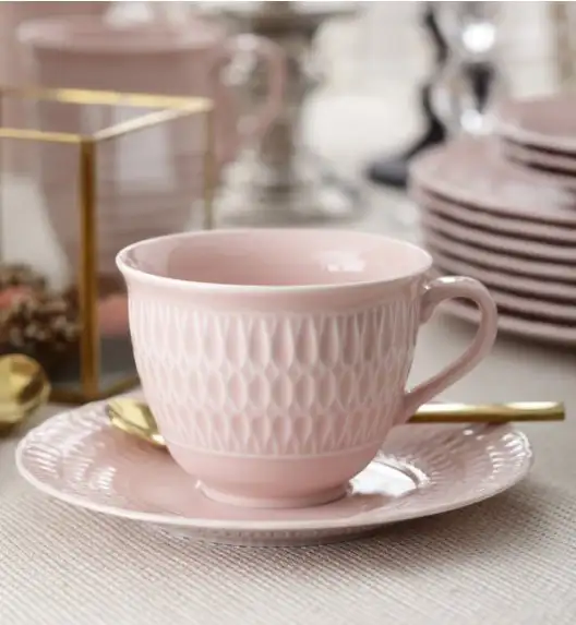 ĆMIELÓW SOFIA LB07 RÓŻANA Zestaw kawowy 24 el dla 12 osób / porcelana