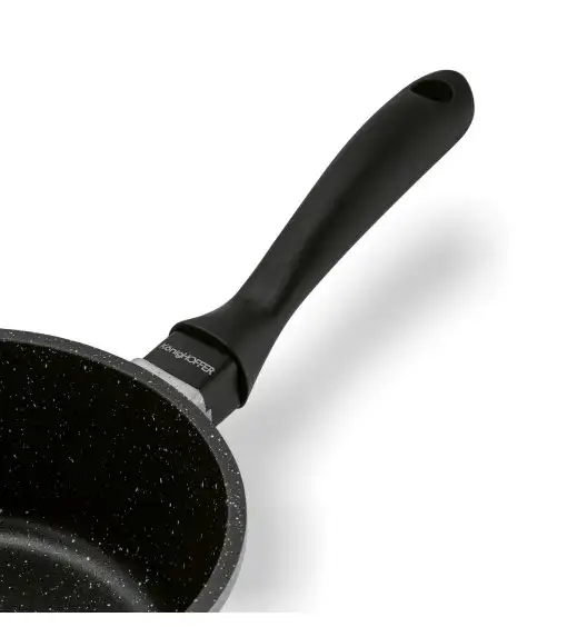 KONIGHOFFER POLLO GREY Zestaw garnków z pokrywkami 8 el + 2 nakładki na uchwyty / indukcja / szary nakrapiany