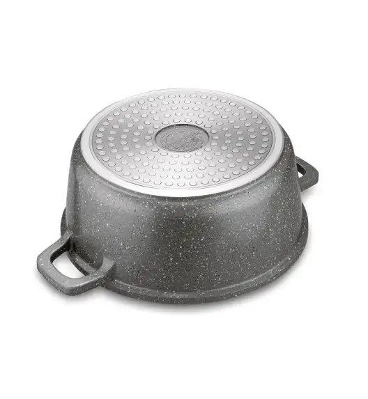 KONIGHOFFER POLLO GREY Zestaw garnków z pokrywkami 8 el + 2 nakładki na uchwyty / indukcja / szary nakrapiany