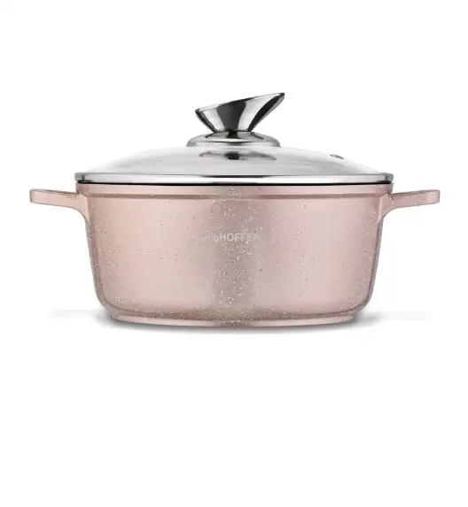 KONIGHOFFER POLLO ROSE GOLD Zestaw garnków z pokrywkami 8 el + 2 nakładki na uchwyty / indukcja